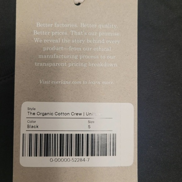 NWT Everlane Organic Cotton Crew Neck Uniform-Black Size Smal - Picture 10 of 10
